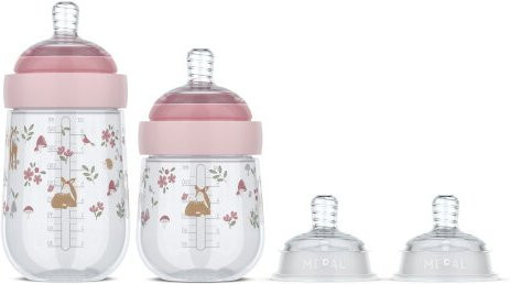 Mepal Mio Babyflaschen Starterset 4-teilig Fairy Garden in Pink - Bild 1