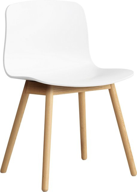 HAY About A Chair AAC 12 Designstuhl aus Polypropylen in Weiß mit Eichengestell - Bild 1