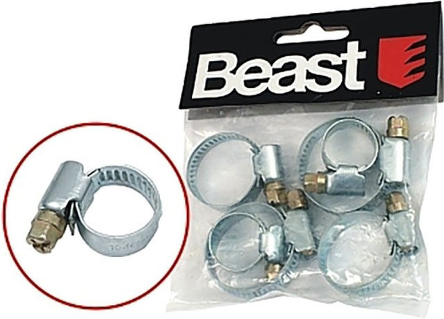 BEAST Schlauchschellen Set 6-teilig aus Edelstahl in Silber, Größen: 10-16mm, 16-25mm, 20-32mm - Bild 1