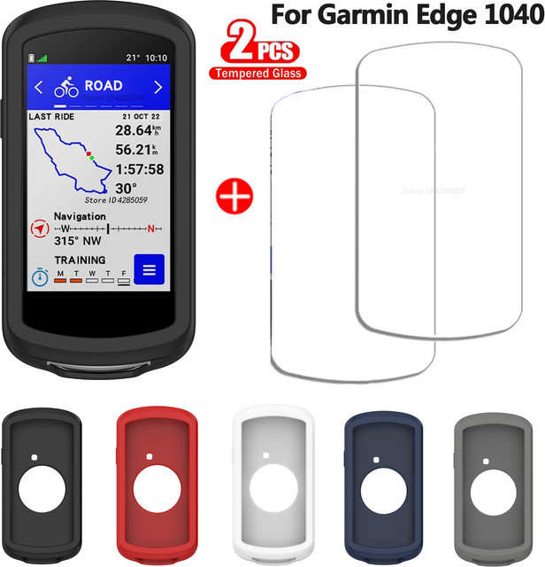 Schutzset für Garmin Edge mit Gehäuse, gehärtetem Glas und Displayschutzfolie für Edge 1040 530 830 540 840 und Edge 1050 GPS - Bild 1