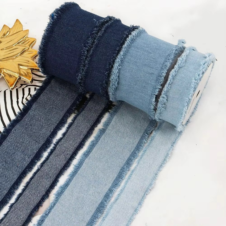 Blaues Denim Band aus Jeansstoff für DIY-Näharbeiten und Haarspangen, 1,5 Yards - Bild 2