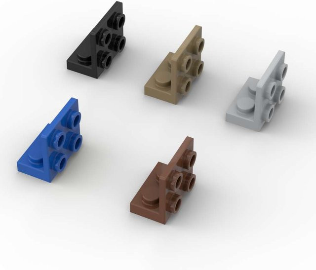 SixBricks 99207 Halterung 1x2 Bausteine Kit, 10-teiliges Set, Grau - Bild 1