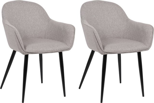 CLP 2er Set Esszimmerstühle Boise Polsterstühle mit Stoffbezug und Metallgestell - Bild 1