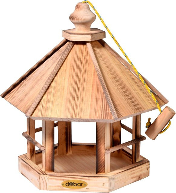 DOBAR Vogelhaus Caliente zum Aufhängen aus Kiefer Holz, geflammt, braun - Bild 1