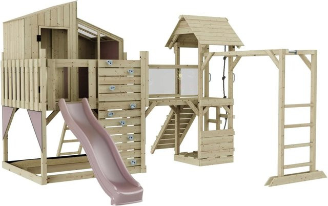 OutdoorToys Spielturm Ludvig, Altrosa, Holz, ab 3 Jahre - Bild 1