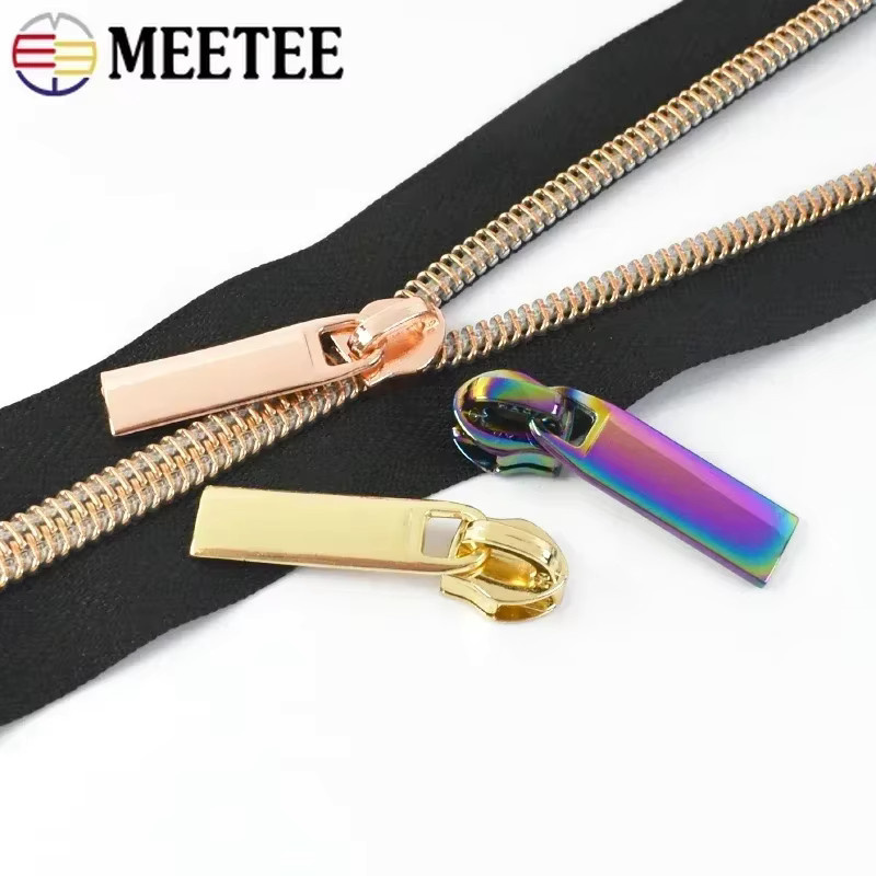 Meetee Reißverschluss-Schieber Reparatur-Set für Nylon-Reißverschlüsse in Gold und Multicolour als DIY Nähzubehör für Kleidung und Jacken - Bild 3