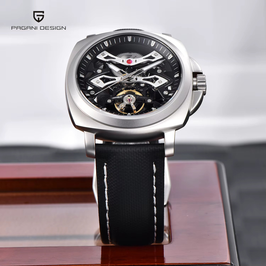 PAGANI DESIGN Armbanduhr, Automatik, Edelstahl, Saphirglas, Herren, Schwarz - Bild 2