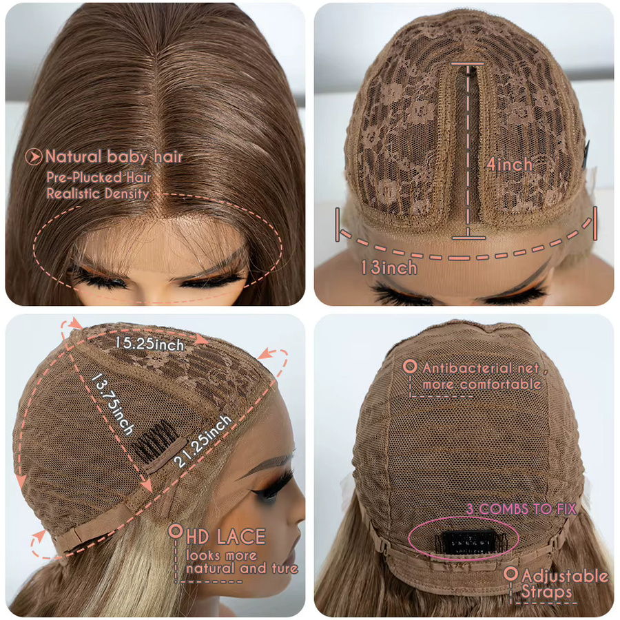 Freedom Synthetische Lace-Front-Perücke, lang gewellt, Ombre-Blond, Damen - Bild 4