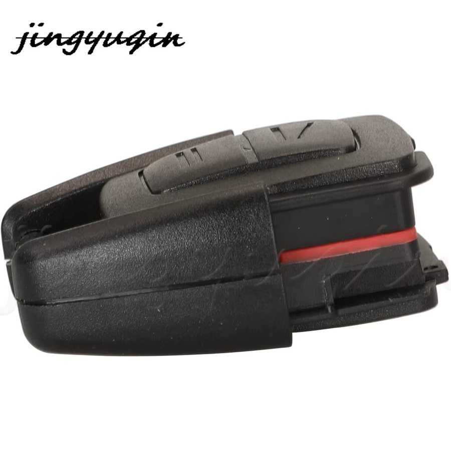 Jingyuqin Auto-Fernbedienungsschlüssel mit 2 Tasten, 434 MHz und ID40 Chip für Opel Zafira Astra G A Fod 93176615, Schwarz - Bild 3