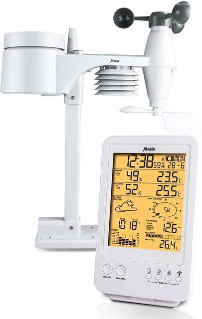 Alecto WS-4800 Professionelle Wetterstation mit Funksensor in Weiß - Bild 1