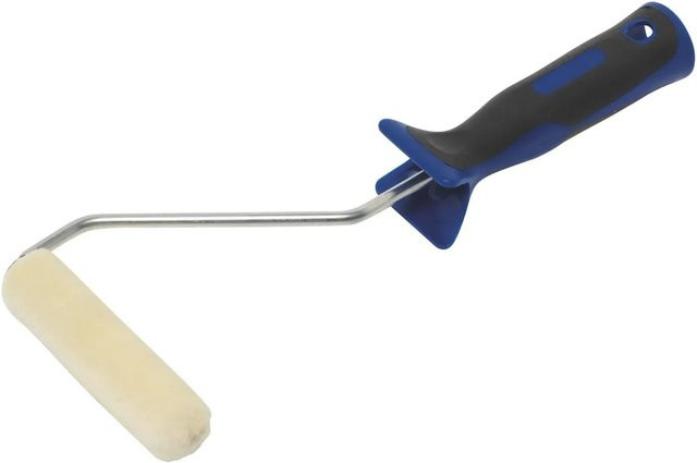 LUX-TOOLS Velours-Roller mit 2K-Softgriff in Schwarz-Blau, Breite: 10 cm, für lösemittelbasierte Lacke - Bild 1