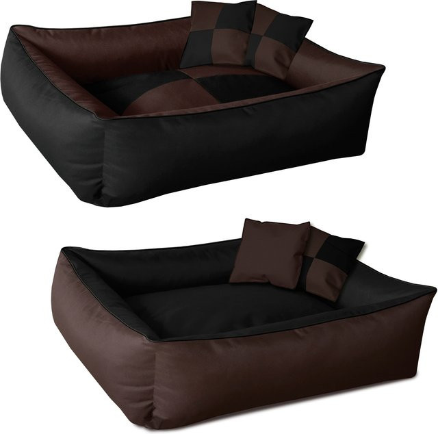 BedDog 2in1 Hundebett und Hundesofa mit Rand in kariertem Design, waschbar - Bild 1