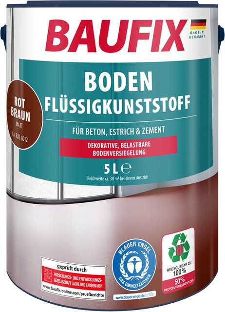 Baufix Boden-Flüssigkunststoff auf Wasserbasis, Rotbraun, 5 l - Bild 1
