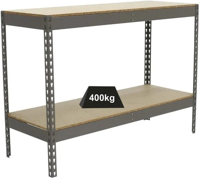 PROREGAL Schwerlastregal Mini Wood Yeti Two in Grau mit verstellbaren Fachböden, H x B x T: 90 x 120 x 45 cm - Bild 1