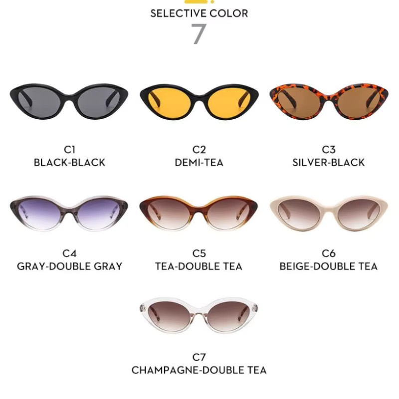 Samjune Sonnenbrille Cat-Eye, Vollrand, Kunststoff, Schwarz, Unisex - Bild 2