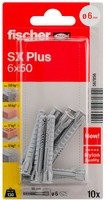 Fischer SX Plus Spreizdübel aus Nylon, 6 x 50 mm, 10 Stück - Bild 1