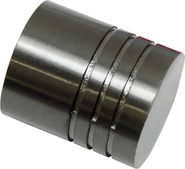 Gardinia Endstück Chicago Zylinder für Ø 20 mm Rod in Titan, 2er Pack, Silber - Bild 1