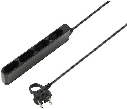 Sygonix SY-5806880 Steckdosenleiste 4-fach in Schwarz mit Eurostecker - Bild 1