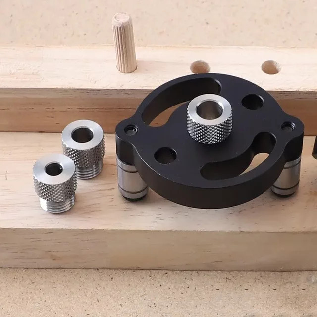 FNICEL Vertikale Taschenlochbohrlehre zur Selbstzentrierung für Dübellöcher 6/8/10mm in Rot und Schwarz für Holzbearbeitung und Zimmerei - Bild 1