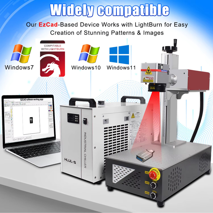 CNCZone 10W UV-Lasermarkiermaschine zum Gravieren von Kunststoff, PVC, Glas, Jade und Leder - Bild 2