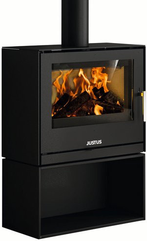 Justus Holzfach für Kaminofen aus Metall in Schwarz, B/T/H: 71,5 x 41,0 x 37,2 cm - Bild 1