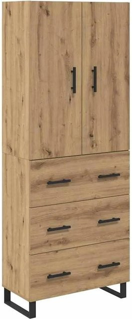 vidaXL Highboard 2-teilig in Artisan-Eiche mit Glasfronten und Schubladen, B/T/H: 180 x 34 x 60 cm - Bild 1