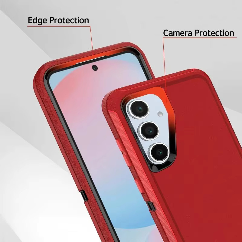 Militärisch robuste Stoßschutz-Hülle mit 2x HD-Displayschutzfolie für Samsung Galaxy S26 Ultra S25 S24 S23 FE S22 Plus OTT-BOX Cover in Petrol oder Rot - Bild 5