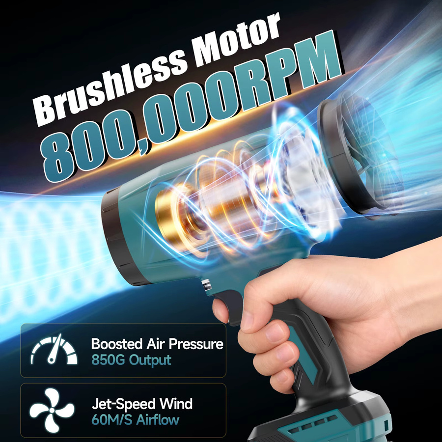 Makita Bürstenloser Elektrischer Kabelloser Luftgebläse Turbo-Ventilator Staubbläser für 18V Akku - Bild 4