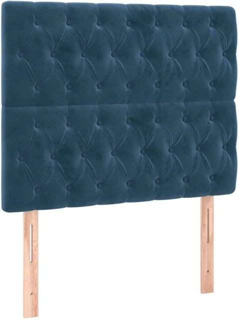 vidaXL LED Kopfteil aus Samt in Dunkelblau mit USB-Ladeport und integrierter Beleuchtung, B/H: 100 x 118/128 cm - Bild 1