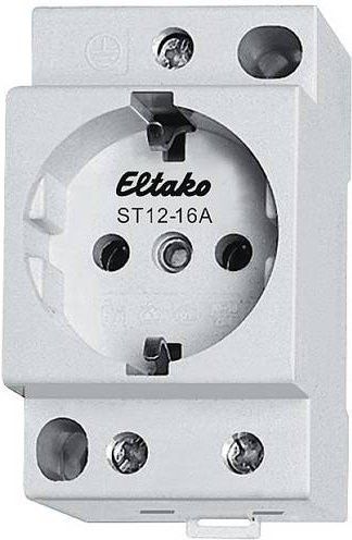 Eltako Steckdose ST12-16A für Hutschiene in Weiß - Bild 1