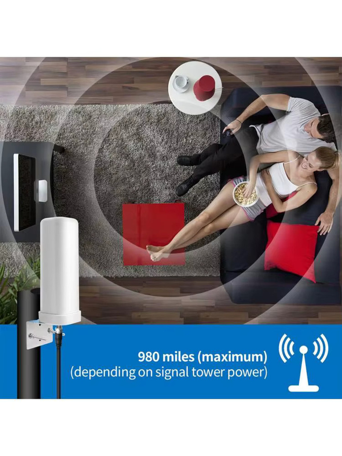 VODOOL HDTV Digitalantenne für Dach, Strommast oder Wohnmobil mit Signalverstärkung, 4K HD fähig, Farbe: Weiß - Bild 6