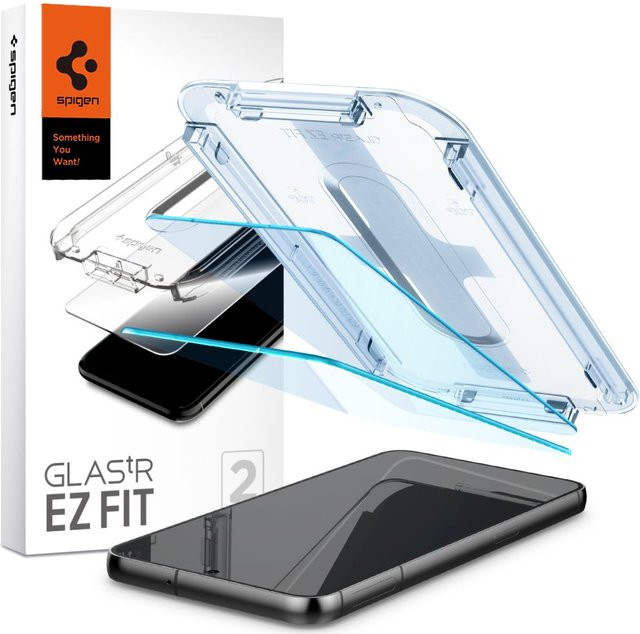 Spigen GlastR EZ FIT Schutzfolie aus gehärtetem Glas für Samsung Galaxy S23 S911, transparent, 2er-Set - Bild 1