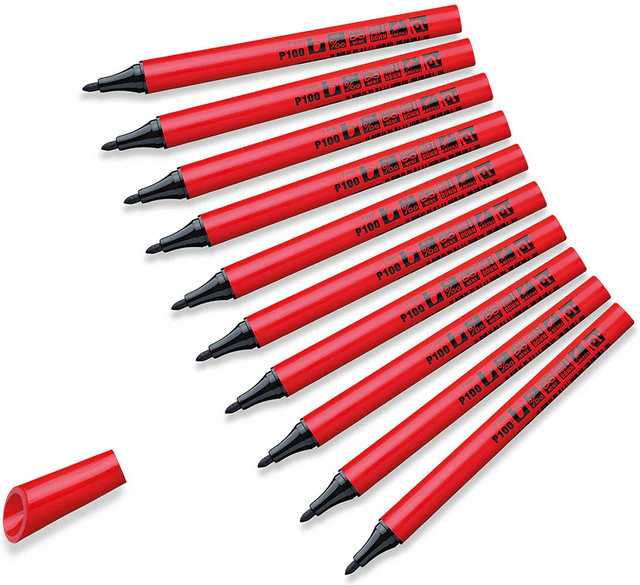 Neuland FineOne Estatics Fineliner Set mit 1 mm Rundspitze, 10er-Pack in Schwarz und Rot - Bild 1