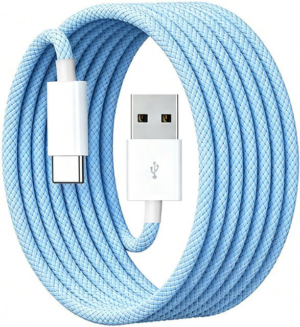 Koovesy USB-C Kabel 5A für iPhone 15, Samsung, Huawei und Xiaomi, weiß, geflochtenes Ladekabel für Android-Geräte - Bild 1