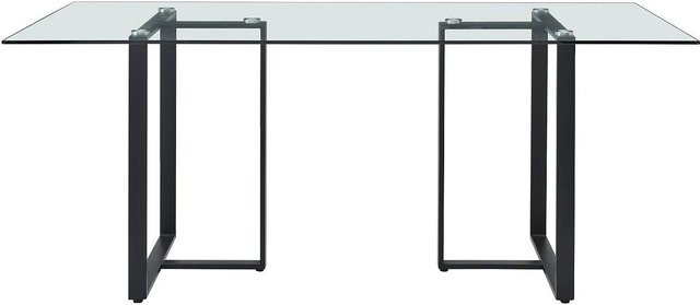Vente-unique Esstisch Nilesa aus Sicherheitsglas und Edelstahl in Transparent und Schwarz, rechteckig - Bild 1