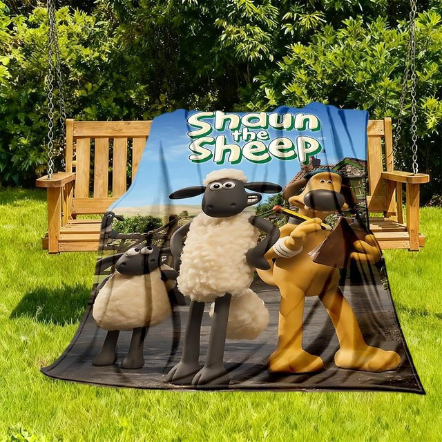 Shaun das Schaf Outdoor-Decke von Yun2 Home aus weichem Flanell, Mehrfarbig, B/B: 130 x 150 cm - Bild 1