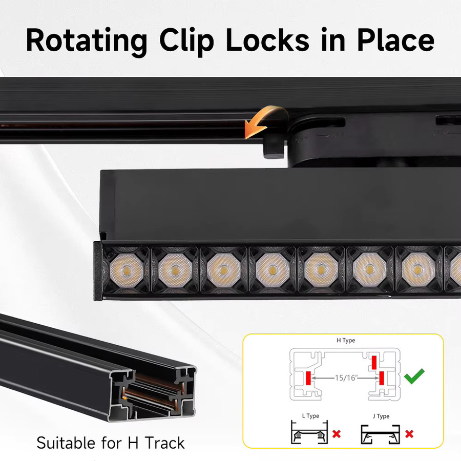 DIBILUN LED Track Licht Schwarz Modern Deckenbeleuchtung mit Warmweißem Licht für Wohnzimmer und Schlafzimmer - Bild 5