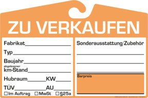 Eichner Spiegelanhänger Preisschild Analog in Orange - Bild 1