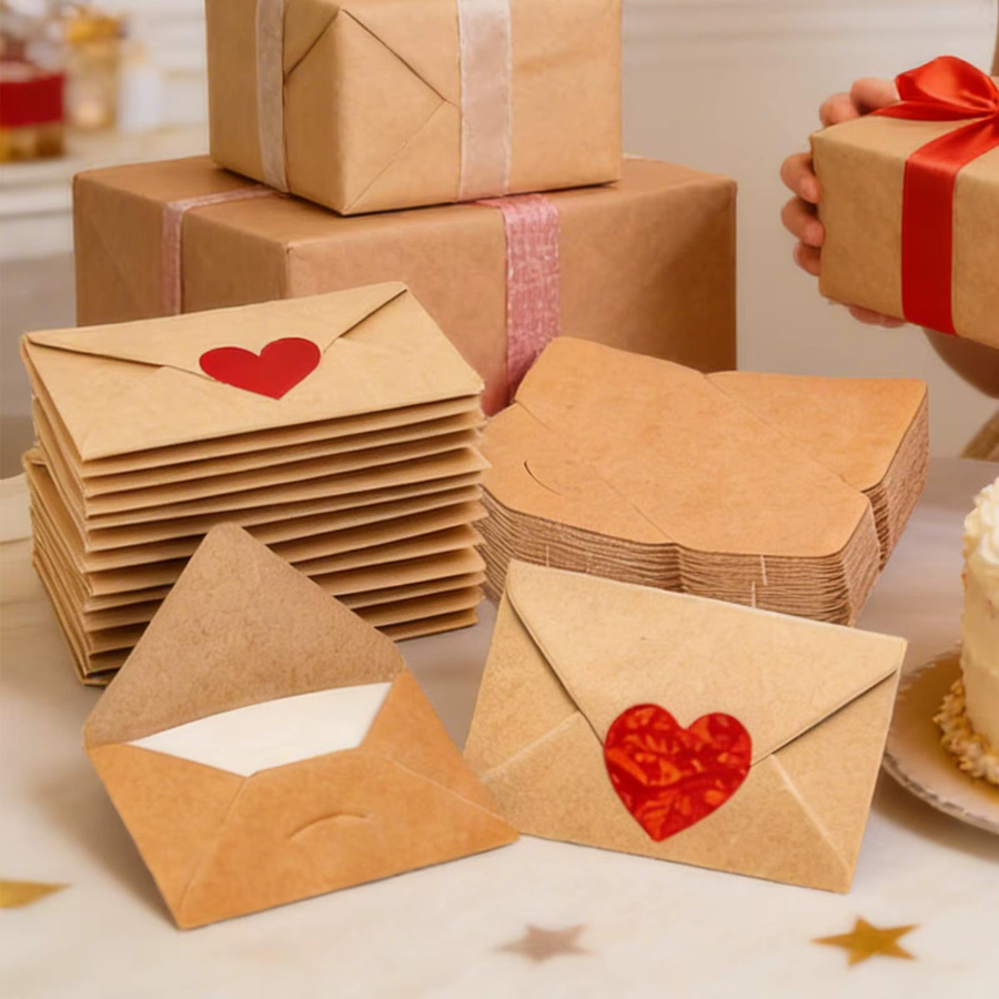 60 Stück Mini-Umschläge aus Kraftpapier in Braun für Valentinstag-Liebesbriefe und Kartenhalter - Bild 2