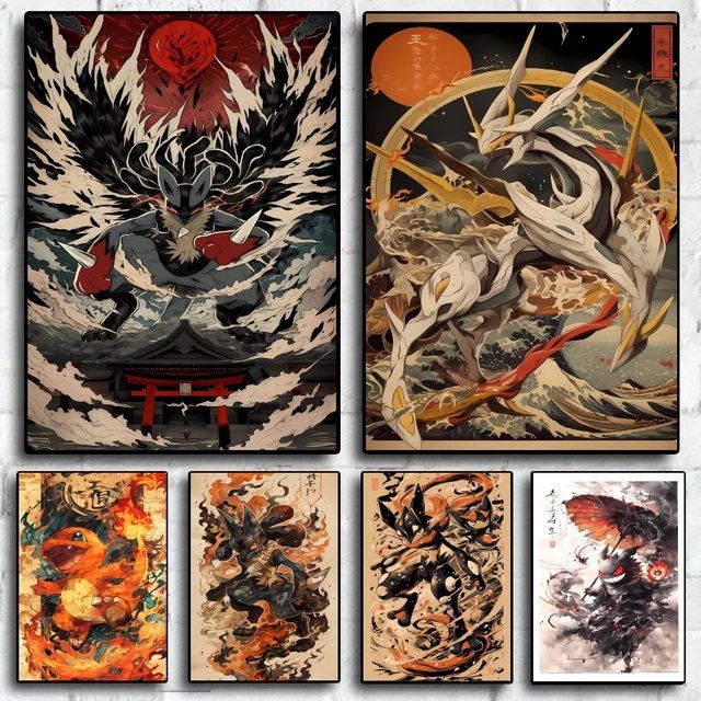 TAKARA TOMY Pokemon Charmander Leinwand Poster zur Dekoration für dein Schlafzimmer - Bild 1