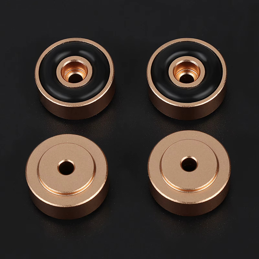 VBESTLIFE Verstärker Füße aus Aluminiumlegierung als Stoßdämpfer und Pads für Lautsprecher, Schwarz und Gold, Durchmesser: 20 mm, Höhe: 8 mm - Bild 5