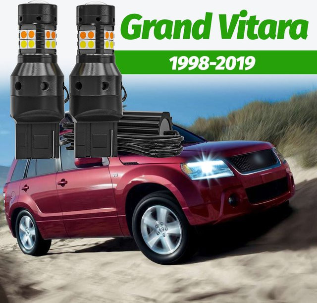 VENDY LED DRL Tagfahrlicht und Dual Modus Blinker Set in Schwarz für Suzuki Grand Vitara 1998-2019 - Bild 1
