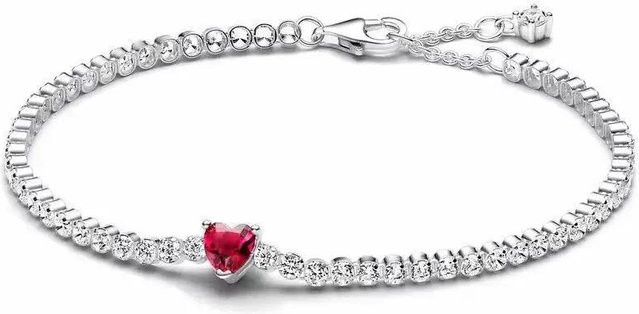 Armband 925 Silber, Rubin, Zirkonia, Damen, 16cm - Bild 1