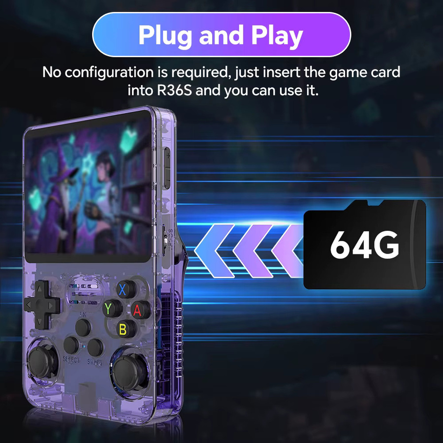 JMachen Gaming-Speicherkarte für R36S mit 64 GB und über 18000 Retro-Spielen inklusive EmuELEC 4.7 für PSP, PS1, GB, GBA, GBC, MD, SFC, CPS1 und CPS2 - Bild 3