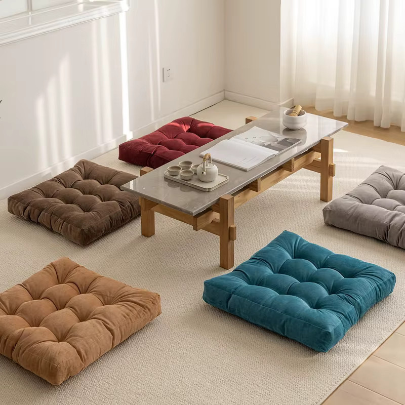 Inyahome Quadratisches Bodensitzkissen Tatami-Matte in Blau oder Grün - Bild 4