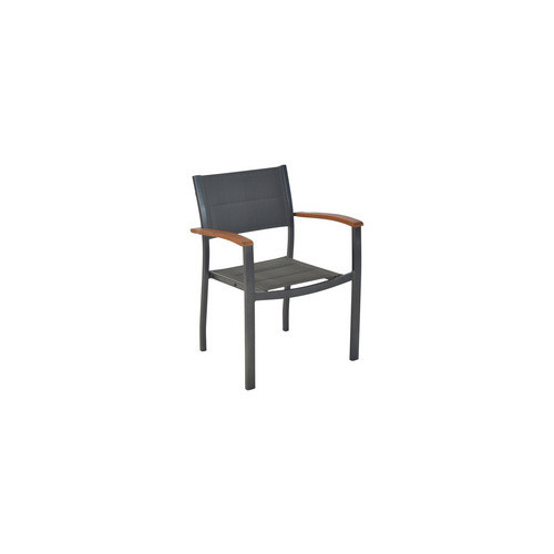 Merxx Paxos Stapelsessel 2er Set grau mit Textilbespannung und Aluminiumgestell B/H/T: 52,5 x 84 x 54,5 cm - Bild 2