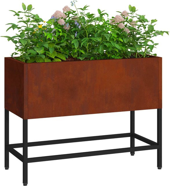 vidaXL Hochbeet Gartenpflanzer aus wetterfestem Stahl in Rostoptik, B/T/H: 60 x 26 x 45 cm - Bild 3