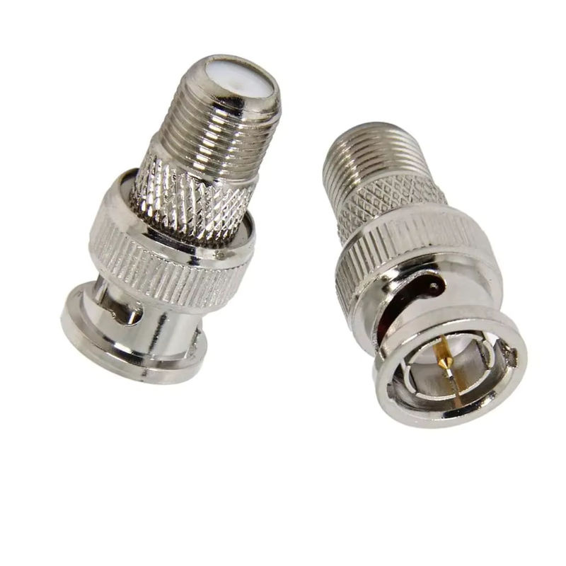 FRHY 5er Set BNC-Stecker auf F-Typ-Buchse Koaxial-Adapter für CCTV-Kameras RG59/RG6 75 Ohm in Silber - Bild 2