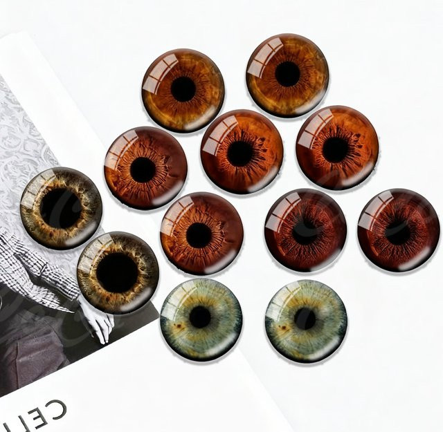 12-teiliges Set Glas Augen für Puppen, 8-25mm, Corn Flower, Zubehör - Bild 1