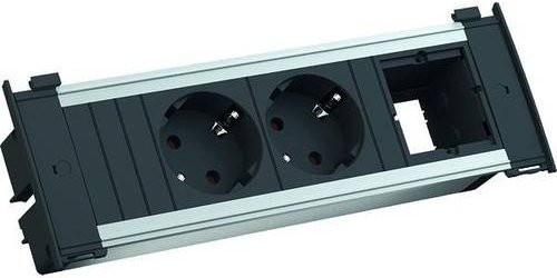 Bachmann Steckdosenleiste Aluminium in Schwarz und Grau - Bild 1